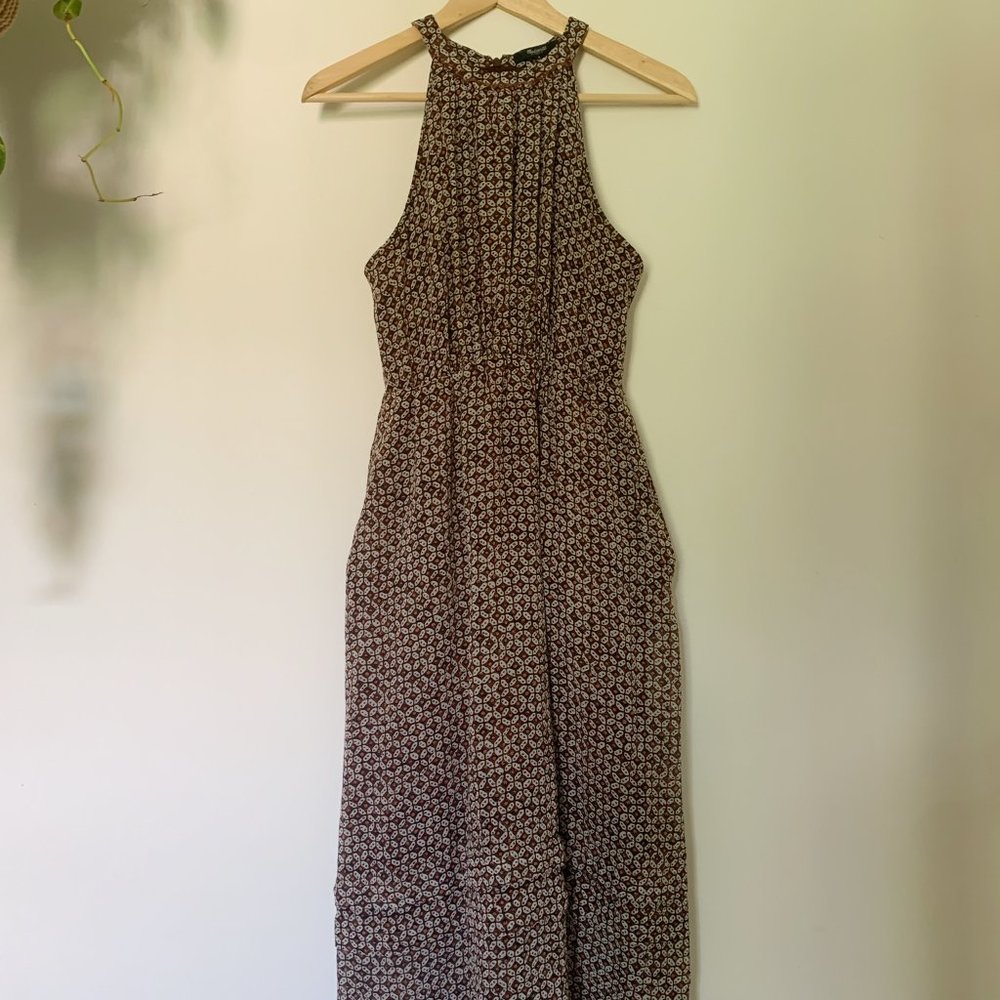 Madewell Silk Patterned Midi Dress, Size 0
